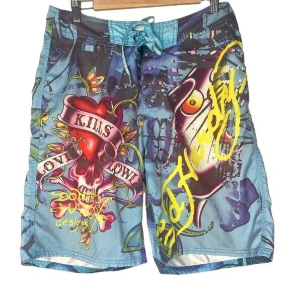 Ed Hardy Swim Vintage Ed Hardy Truth Til Death Surf Or Die Size 33